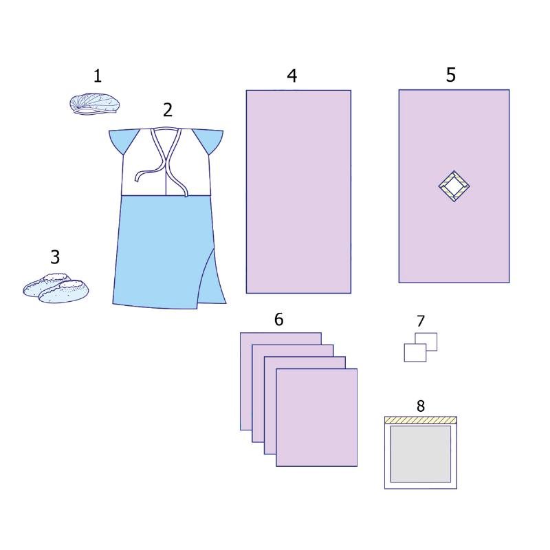 Комплект одягу та покриттів операційних для гінекологічних операцій №1 Taipan-Pharm стерильний